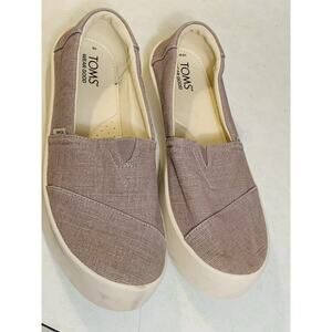 Toms Classic Women's Alpargata Size 11 Gray Canvas Platform Loafers
